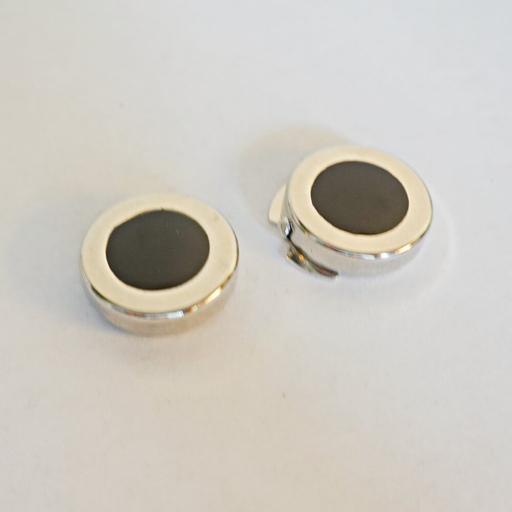 Black And Silver Button Cufflinks - image 2